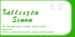kalliszta simon business card